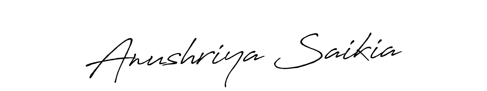 How to make Anushriya Saikia signature? Antro_Vectra_Bolder is a professional autograph style. Create handwritten signature for Anushriya Saikia name. Anushriya Saikia signature style 7 images and pictures png