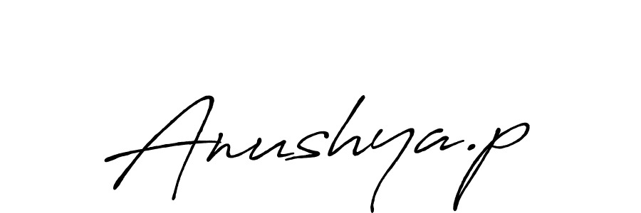 Make a beautiful signature design for name Anushya.p. With this signature (Antro_Vectra_Bolder) style, you can create a handwritten signature for free. Anushya.p signature style 7 images and pictures png