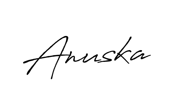 Use a signature maker to create a handwritten signature online. With this signature software, you can design (Antro_Vectra_Bolder) your own signature for name Anuska. Anuska signature style 7 images and pictures png