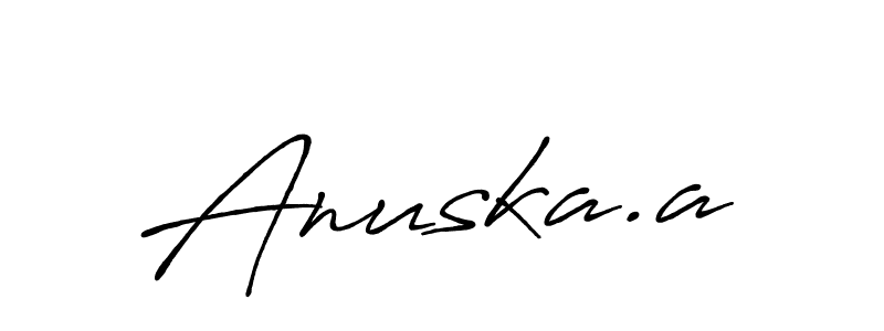 How to make Anuska.a name signature. Use Antro_Vectra_Bolder style for creating short signs online. This is the latest handwritten sign. Anuska.a signature style 7 images and pictures png