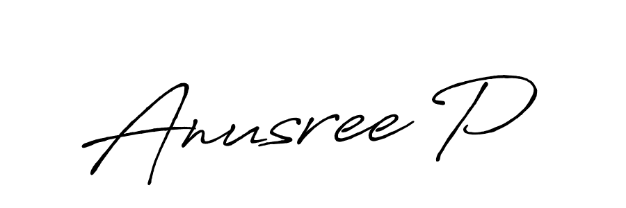 Anusree P stylish signature style. Best Handwritten Sign (Antro_Vectra_Bolder) for my name. Handwritten Signature Collection Ideas for my name Anusree P. Anusree P signature style 7 images and pictures png