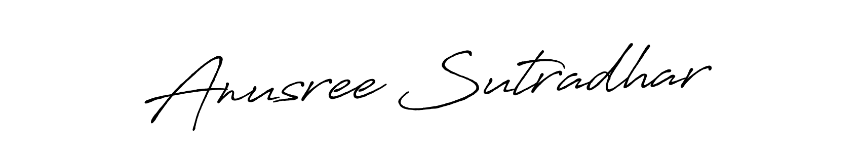 How to make Anusree Sutradhar signature? Antro_Vectra_Bolder is a professional autograph style. Create handwritten signature for Anusree Sutradhar name. Anusree Sutradhar signature style 7 images and pictures png