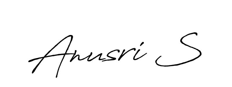 Use a signature maker to create a handwritten signature online. With this signature software, you can design (Antro_Vectra_Bolder) your own signature for name Anusri S. Anusri S signature style 7 images and pictures png