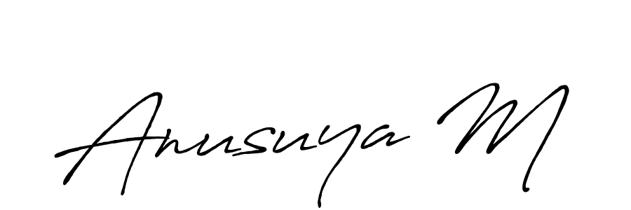 This is the best signature style for the Anusuya M name. Also you like these signature font (Antro_Vectra_Bolder). Mix name signature. Anusuya M signature style 7 images and pictures png