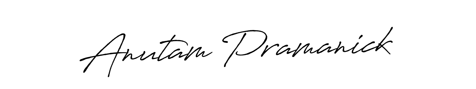 How to make Anutam Pramanick name signature. Use Antro_Vectra_Bolder style for creating short signs online. This is the latest handwritten sign. Anutam Pramanick signature style 7 images and pictures png