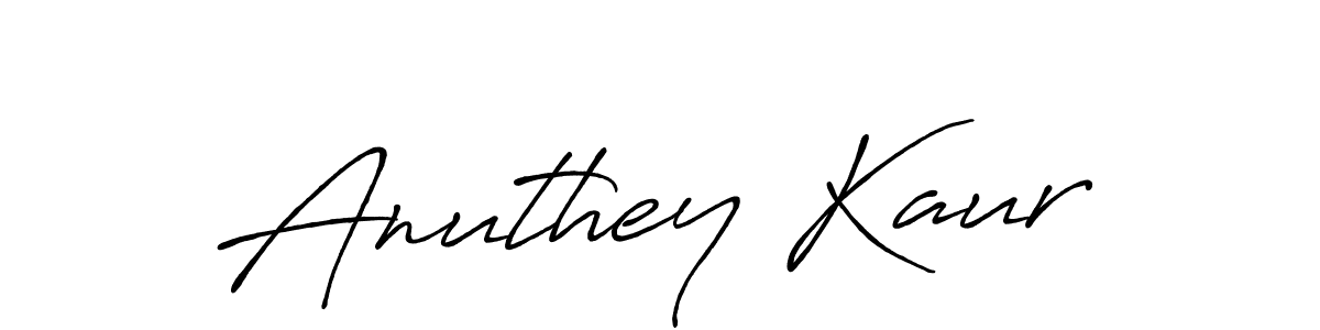 Create a beautiful signature design for name Anuthey Kaur. With this signature (Antro_Vectra_Bolder) fonts, you can make a handwritten signature for free. Anuthey Kaur signature style 7 images and pictures png