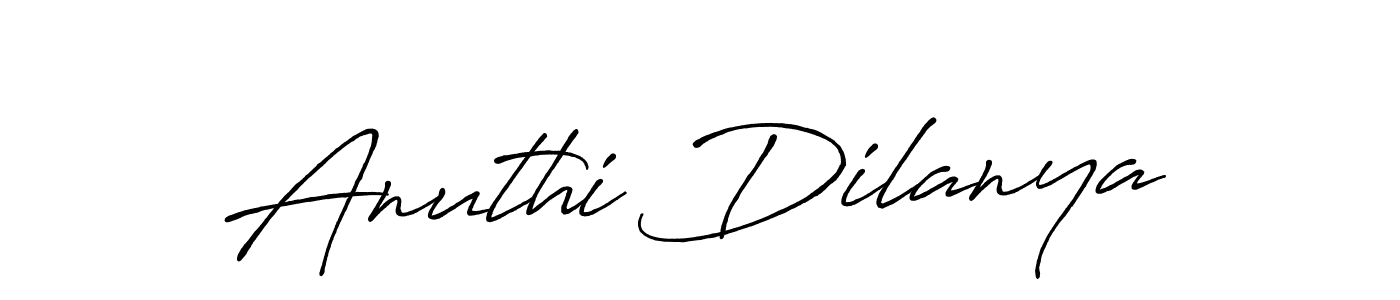 How to make Anuthi Dilanya name signature. Use Antro_Vectra_Bolder style for creating short signs online. This is the latest handwritten sign. Anuthi Dilanya signature style 7 images and pictures png