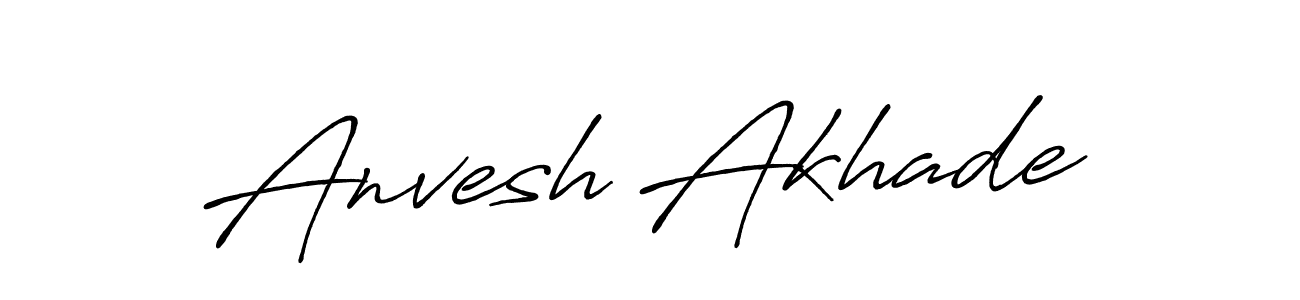 How to make Anvesh Akhade name signature. Use Antro_Vectra_Bolder style for creating short signs online. This is the latest handwritten sign. Anvesh Akhade signature style 7 images and pictures png