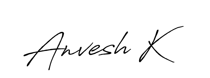 Also we have Anvesh K name is the best signature style. Create professional handwritten signature collection using Antro_Vectra_Bolder autograph style. Anvesh K signature style 7 images and pictures png