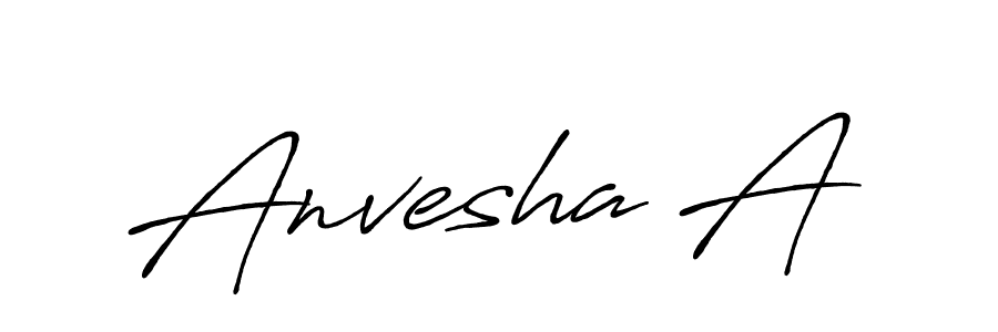 The best way (Antro_Vectra_Bolder) to make a short signature is to pick only two or three words in your name. The name Anvesha A include a total of six letters. For converting this name. Anvesha A signature style 7 images and pictures png