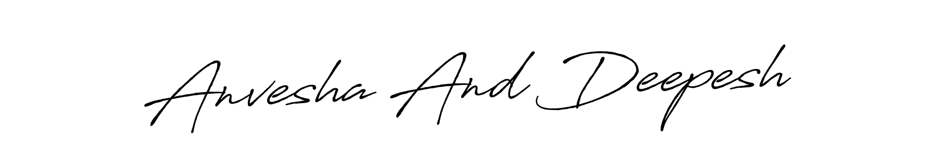 It looks lik you need a new signature style for name Anvesha And Deepesh. Design unique handwritten (Antro_Vectra_Bolder) signature with our free signature maker in just a few clicks. Anvesha And Deepesh signature style 7 images and pictures png