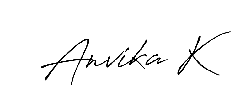 Make a beautiful signature design for name Anvika K. Use this online signature maker to create a handwritten signature for free. Anvika K signature style 7 images and pictures png
