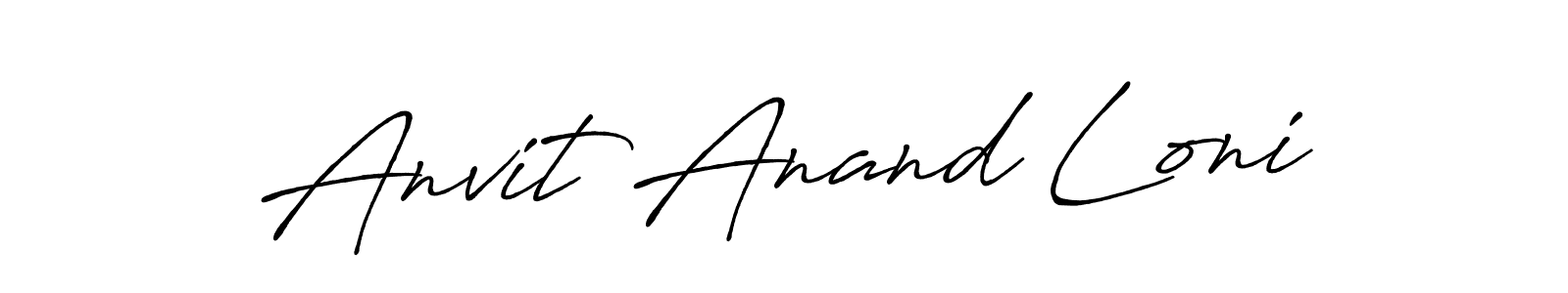 Use a signature maker to create a handwritten signature online. With this signature software, you can design (Antro_Vectra_Bolder) your own signature for name Anvit Anand Loni. Anvit Anand Loni signature style 7 images and pictures png