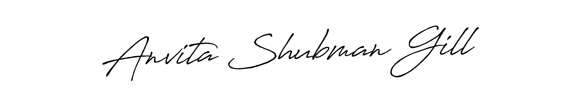The best way (Antro_Vectra_Bolder) to make a short signature is to pick only two or three words in your name. The name Anvita Shubman Gill include a total of six letters. For converting this name. Anvita Shubman Gill signature style 7 images and pictures png