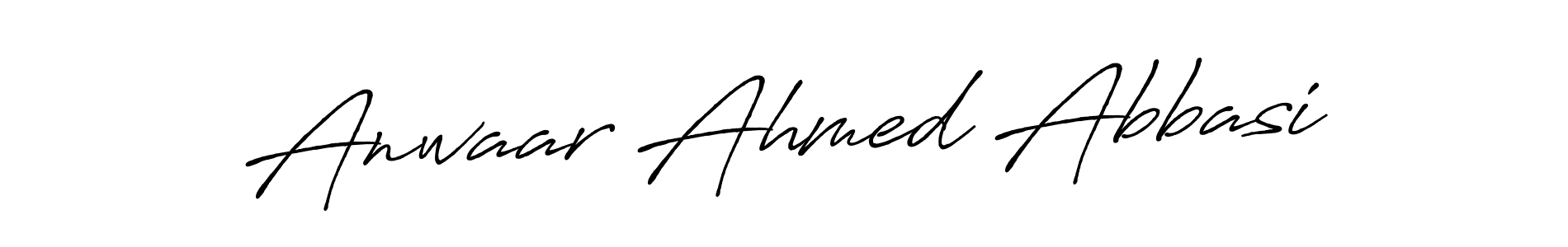 How to make Anwaar Ahmed Abbasi name signature. Use Antro_Vectra_Bolder style for creating short signs online. This is the latest handwritten sign. Anwaar Ahmed Abbasi signature style 7 images and pictures png