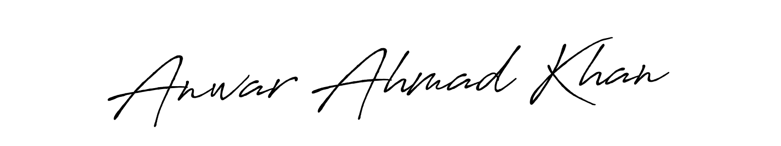 How to make Anwar Ahmad Khan name signature. Use Antro_Vectra_Bolder style for creating short signs online. This is the latest handwritten sign. Anwar Ahmad Khan signature style 7 images and pictures png