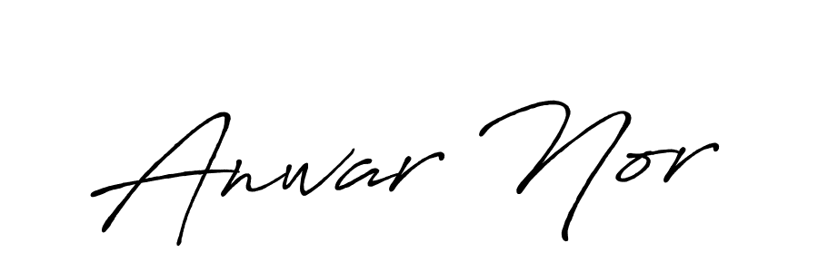 How to make Anwar Nor name signature. Use Antro_Vectra_Bolder style for creating short signs online. This is the latest handwritten sign. Anwar Nor signature style 7 images and pictures png