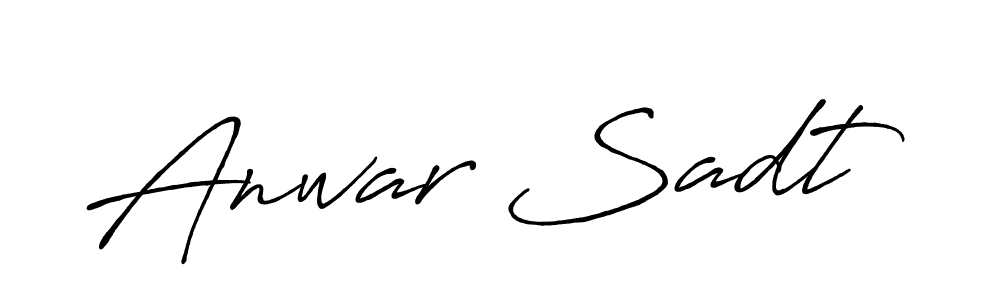 How to make Anwar Sadt name signature. Use Antro_Vectra_Bolder style for creating short signs online. This is the latest handwritten sign. Anwar Sadt signature style 7 images and pictures png