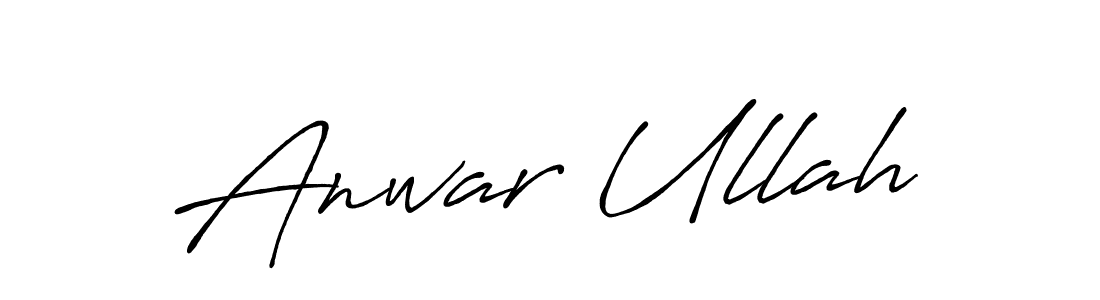 How to make Anwar Ullah name signature. Use Antro_Vectra_Bolder style for creating short signs online. This is the latest handwritten sign. Anwar Ullah signature style 7 images and pictures png