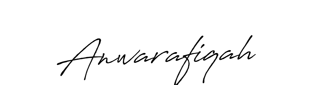 Use a signature maker to create a handwritten signature online. With this signature software, you can design (Antro_Vectra_Bolder) your own signature for name Anwarafiqah. Anwarafiqah signature style 7 images and pictures png