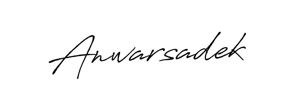 Use a signature maker to create a handwritten signature online. With this signature software, you can design (Antro_Vectra_Bolder) your own signature for name Anwarsadek. Anwarsadek signature style 7 images and pictures png