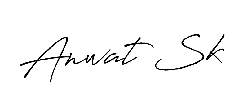 How to make Anwat Sk name signature. Use Antro_Vectra_Bolder style for creating short signs online. This is the latest handwritten sign. Anwat Sk signature style 7 images and pictures png