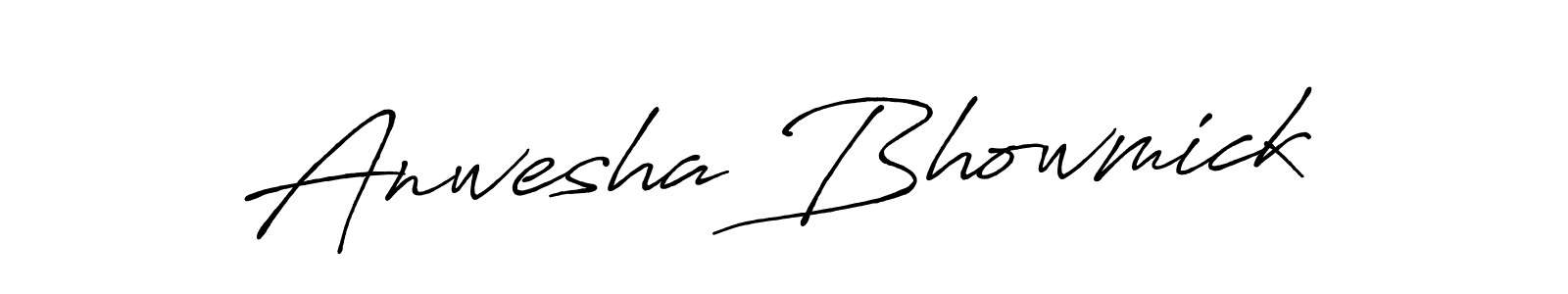 Create a beautiful signature design for name Anwesha Bhowmick. With this signature (Antro_Vectra_Bolder) fonts, you can make a handwritten signature for free. Anwesha Bhowmick signature style 7 images and pictures png