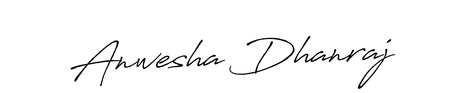 How to make Anwesha Dhanraj name signature. Use Antro_Vectra_Bolder style for creating short signs online. This is the latest handwritten sign. Anwesha Dhanraj signature style 7 images and pictures png