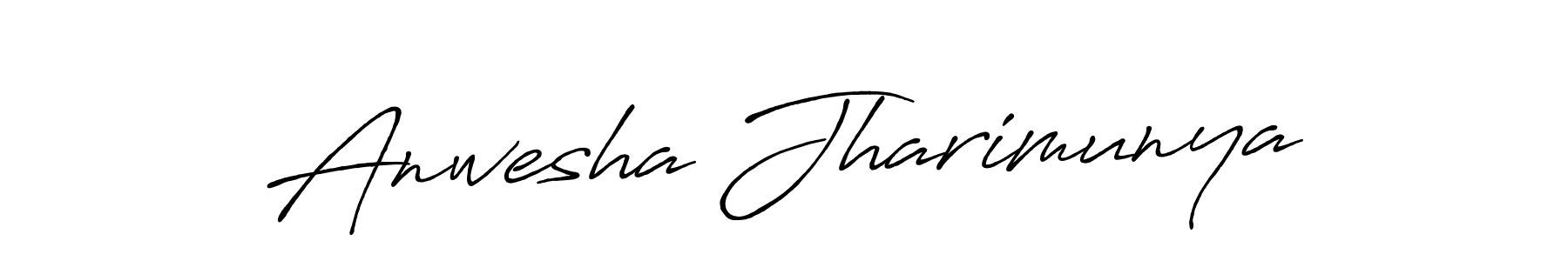 if you are searching for the best signature style for your name Anwesha Jharimunya. so please give up your signature search. here we have designed multiple signature styles  using Antro_Vectra_Bolder. Anwesha Jharimunya signature style 7 images and pictures png