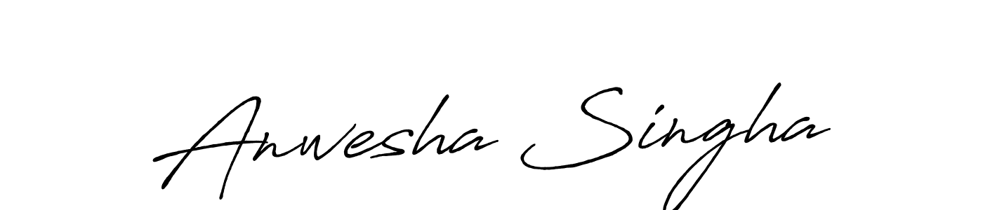 Antro_Vectra_Bolder is a professional signature style that is perfect for those who want to add a touch of class to their signature. It is also a great choice for those who want to make their signature more unique. Get Anwesha Singha name to fancy signature for free. Anwesha Singha signature style 7 images and pictures png