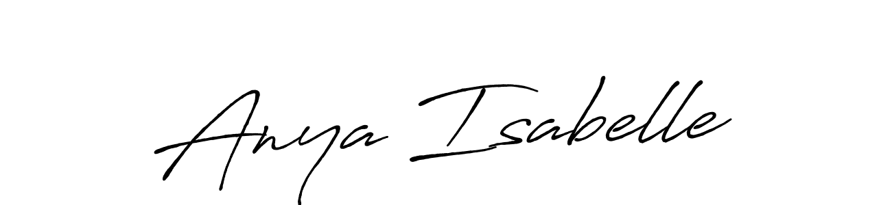 Make a beautiful signature design for name Anya Isabelle. With this signature (Antro_Vectra_Bolder) style, you can create a handwritten signature for free. Anya Isabelle signature style 7 images and pictures png