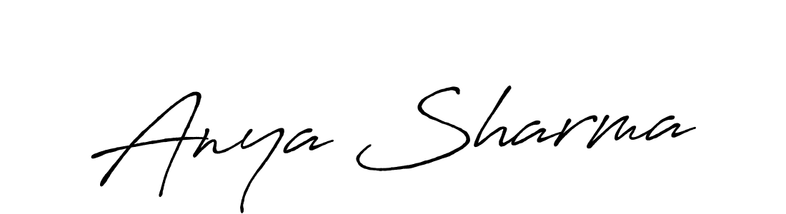 How to make Anya Sharma name signature. Use Antro_Vectra_Bolder style for creating short signs online. This is the latest handwritten sign. Anya Sharma signature style 7 images and pictures png