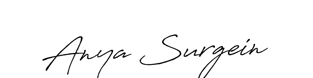 Anya Surgein stylish signature style. Best Handwritten Sign (Antro_Vectra_Bolder) for my name. Handwritten Signature Collection Ideas for my name Anya Surgein. Anya Surgein signature style 7 images and pictures png