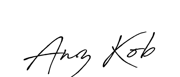 Create a beautiful signature design for name Anz Kob. With this signature (Antro_Vectra_Bolder) fonts, you can make a handwritten signature for free. Anz Kob signature style 7 images and pictures png