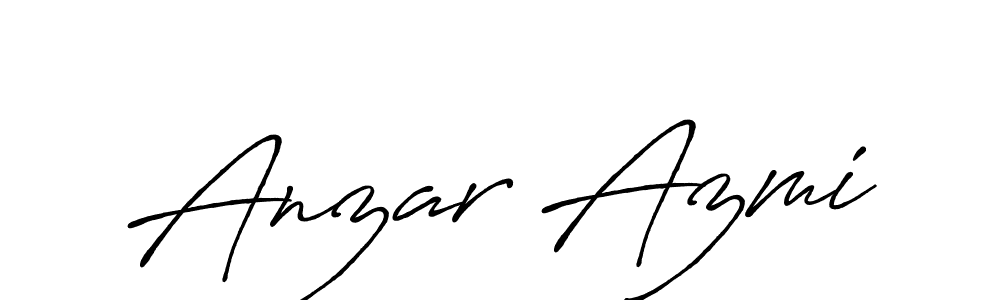 How to make Anzar Azmi name signature. Use Antro_Vectra_Bolder style for creating short signs online. This is the latest handwritten sign. Anzar Azmi signature style 7 images and pictures png