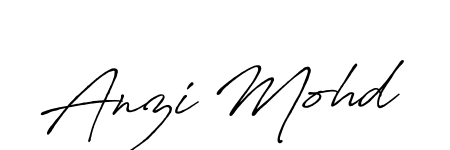Use a signature maker to create a handwritten signature online. With this signature software, you can design (Antro_Vectra_Bolder) your own signature for name Anzi Mohd. Anzi Mohd signature style 7 images and pictures png