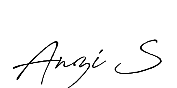 Use a signature maker to create a handwritten signature online. With this signature software, you can design (Antro_Vectra_Bolder) your own signature for name Anzi S. Anzi S signature style 7 images and pictures png