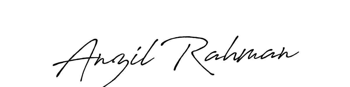 How to make Anzil Rahman name signature. Use Antro_Vectra_Bolder style for creating short signs online. This is the latest handwritten sign. Anzil Rahman signature style 7 images and pictures png