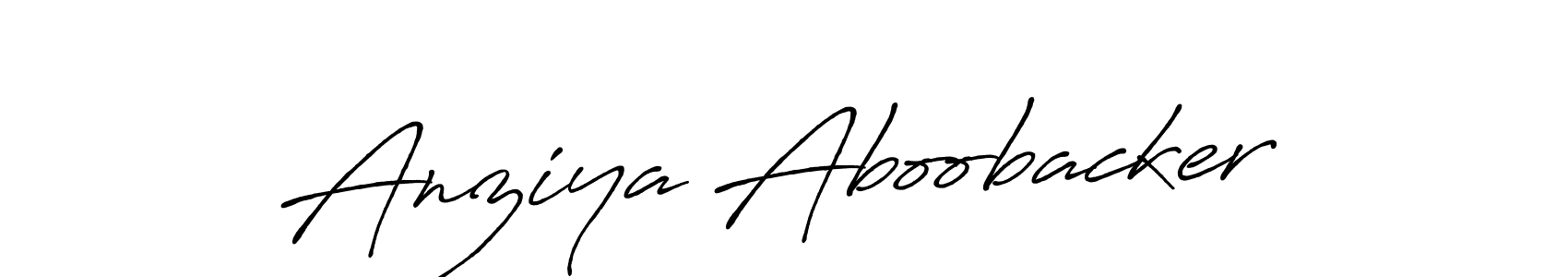 Make a short Anziya Aboobacker signature style. Manage your documents anywhere anytime using Antro_Vectra_Bolder. Create and add eSignatures, submit forms, share and send files easily. Anziya Aboobacker signature style 7 images and pictures png