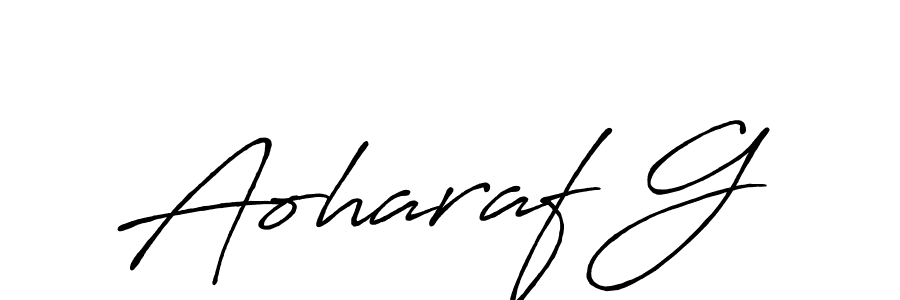 if you are searching for the best signature style for your name Aoharaf G. so please give up your signature search. here we have designed multiple signature styles  using Antro_Vectra_Bolder. Aoharaf G signature style 7 images and pictures png