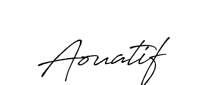 Make a beautiful signature design for name Aouatif. With this signature (Antro_Vectra_Bolder) style, you can create a handwritten signature for free. Aouatif signature style 7 images and pictures png