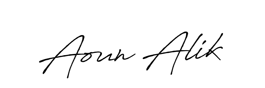 Make a beautiful signature design for name Aoun Alik. Use this online signature maker to create a handwritten signature for free. Aoun Alik signature style 7 images and pictures png