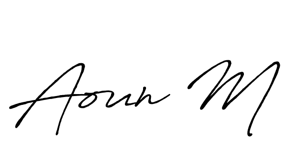 You can use this online signature creator to create a handwritten signature for the name Aoun M. This is the best online autograph maker. Aoun M signature style 7 images and pictures png