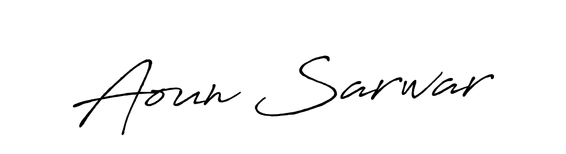 Antro_Vectra_Bolder is a professional signature style that is perfect for those who want to add a touch of class to their signature. It is also a great choice for those who want to make their signature more unique. Get Aoun Sarwar name to fancy signature for free. Aoun Sarwar signature style 7 images and pictures png