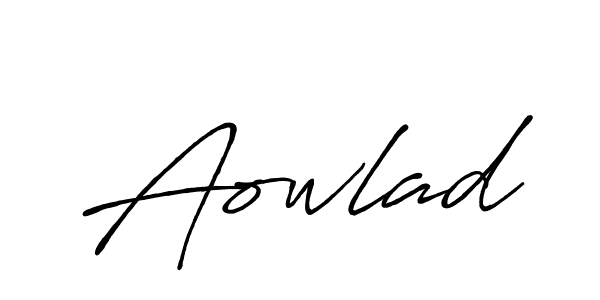 Use a signature maker to create a handwritten signature online. With this signature software, you can design (Antro_Vectra_Bolder) your own signature for name Aowlad. Aowlad signature style 7 images and pictures png