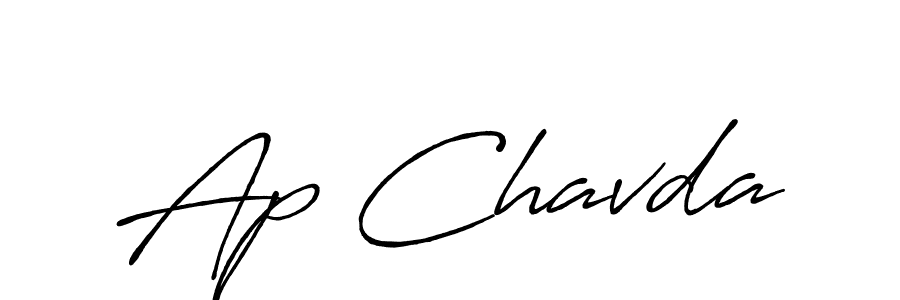 Ap Chavda stylish signature style. Best Handwritten Sign (Antro_Vectra_Bolder) for my name. Handwritten Signature Collection Ideas for my name Ap Chavda. Ap Chavda signature style 7 images and pictures png