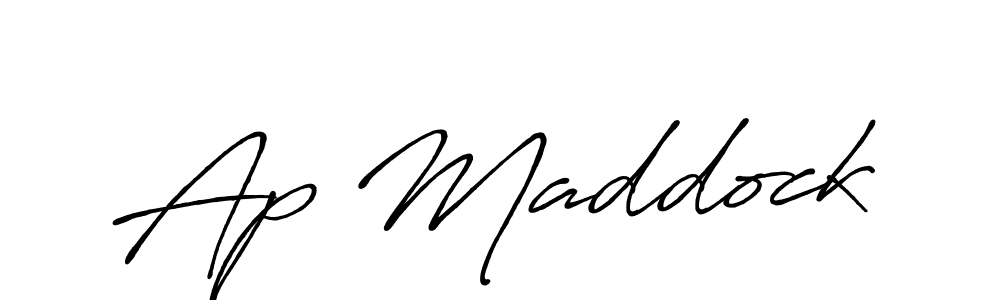 How to make Ap Maddock name signature. Use Antro_Vectra_Bolder style for creating short signs online. This is the latest handwritten sign. Ap Maddock signature style 7 images and pictures png