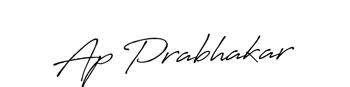 Also You can easily find your signature by using the search form. We will create Ap Prabhakar name handwritten signature images for you free of cost using Antro_Vectra_Bolder sign style. Ap Prabhakar signature style 7 images and pictures png