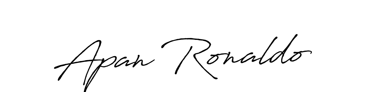 Make a beautiful signature design for name Apan Ronaldo. With this signature (Antro_Vectra_Bolder) style, you can create a handwritten signature for free. Apan Ronaldo signature style 7 images and pictures png