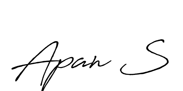 Use a signature maker to create a handwritten signature online. With this signature software, you can design (Antro_Vectra_Bolder) your own signature for name Apan S. Apan S signature style 7 images and pictures png